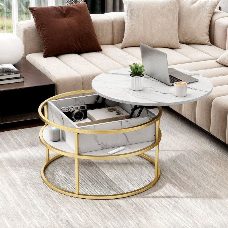 Lift top coffee table gold discount